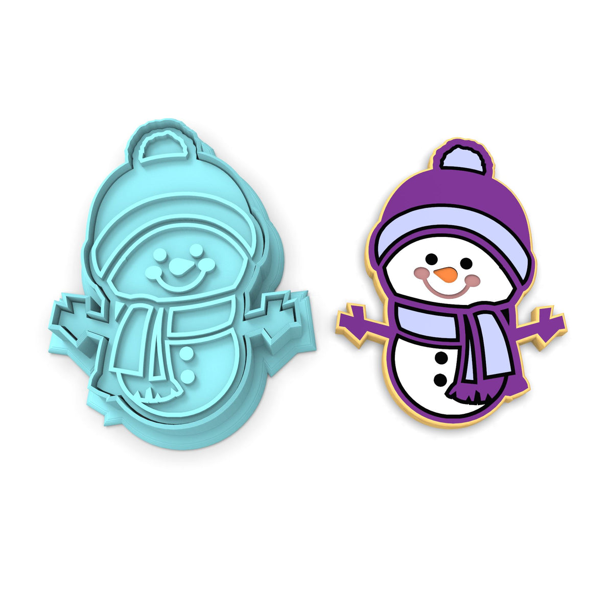 Snowman Cookie Cutter  Outline & Stamp #2