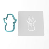 Snowman Cookie Cutter | Stamp | Stencil #3 Xmas / Winter / NYE Cookie Cutter Lady MINI - 2 Inches (5cm) **BUNDLE** Cutter + Stencil 