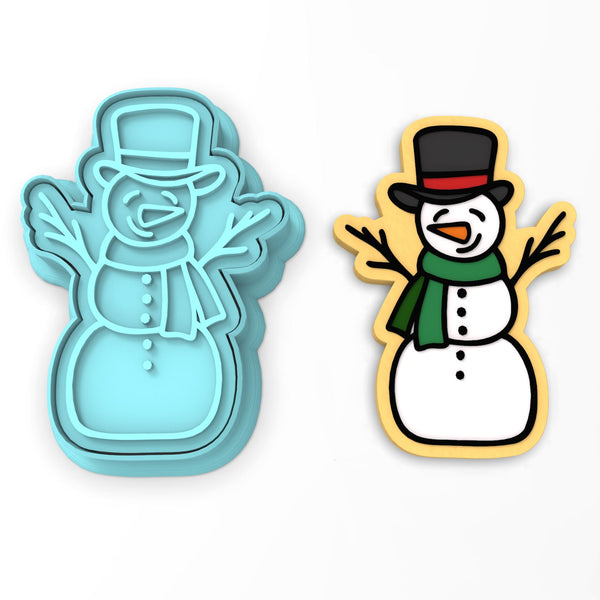 Snowman Cookie Cutter | Stamp | Stencil #3