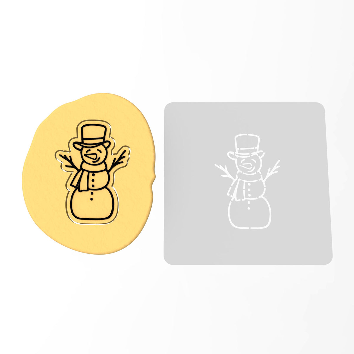 Snowman Cookie Cutter | Stamp | Stencil #3 Xmas / Winter / NYE Cookie Cutter Lady MINI - 2 Inches (5cm) Stencil ONLY 