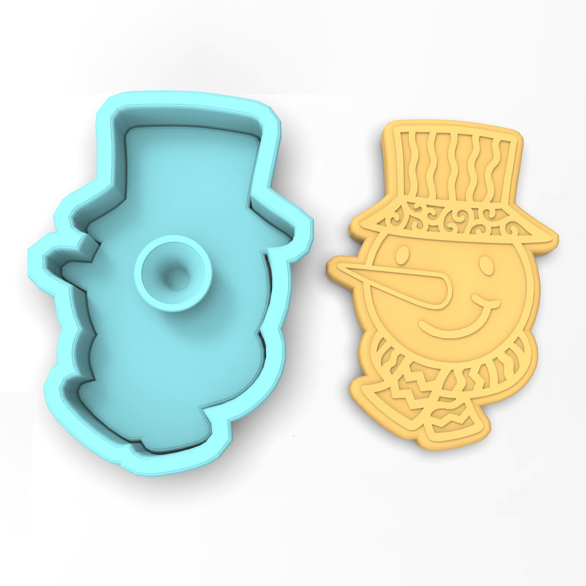 Snowman Face Cookie Cutter | Stamp | Stencil #1