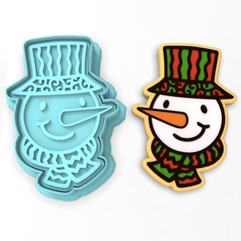 Snowman Face Cookie Cutter | Stamp | Stencil #1