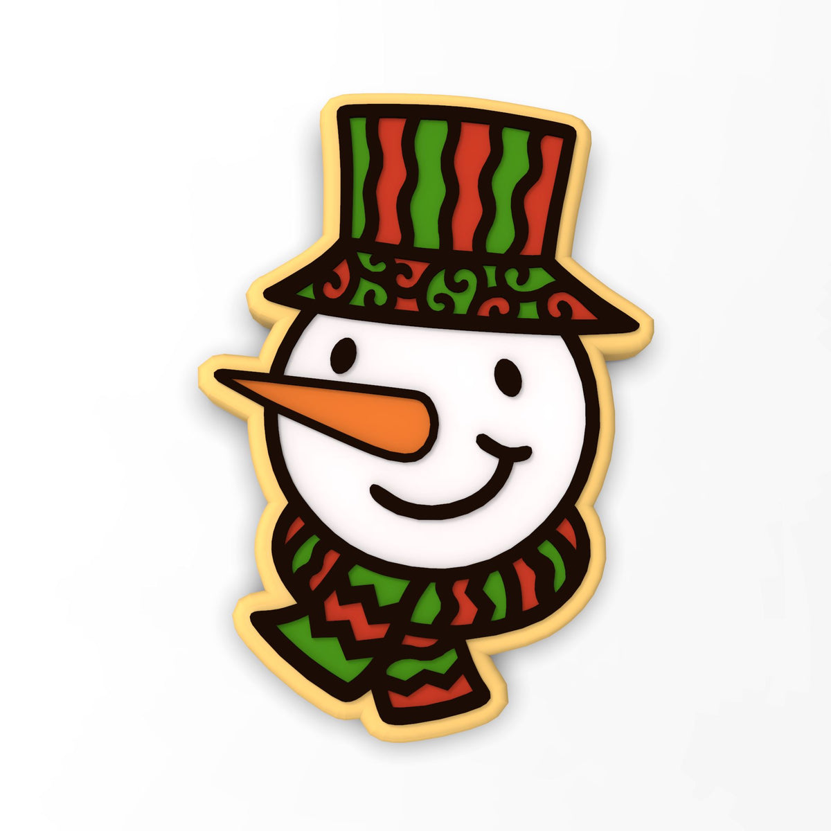 Snowman Face Cookie Cutter | Stamp | Stencil #1