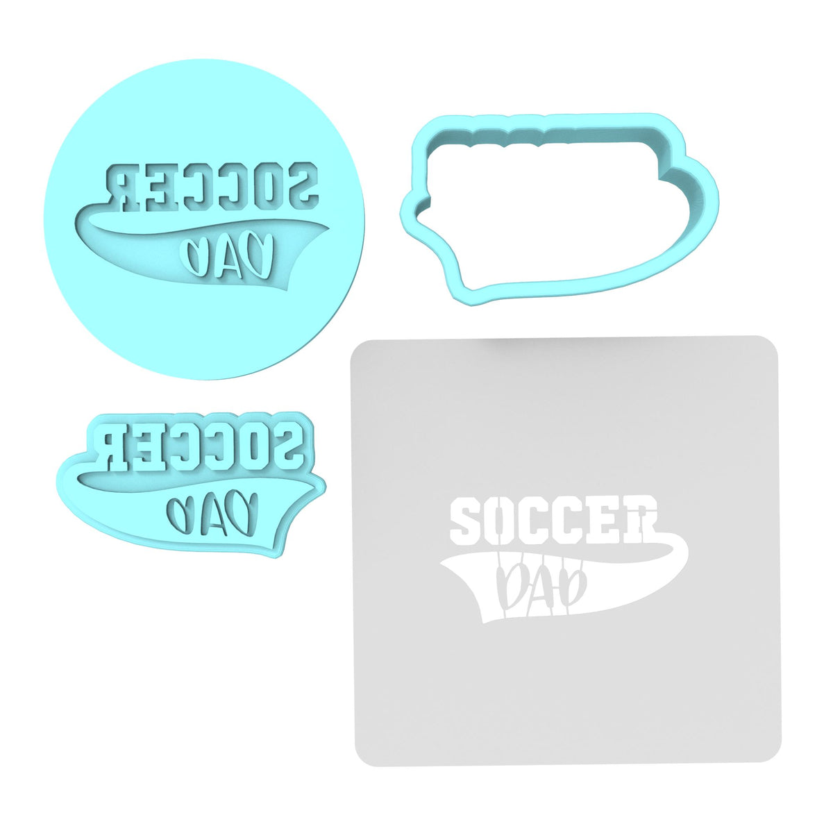 Soccer Dad Cookie Cutter | Stamp | Stencil #2 Animals & Dinosaurs Cookie Cutter Lady MINI - 2 Inches (5cm) **FULL SET BUNDLE** Cutter + Stamp + Stencil + Debosser **BEST DEAL** 