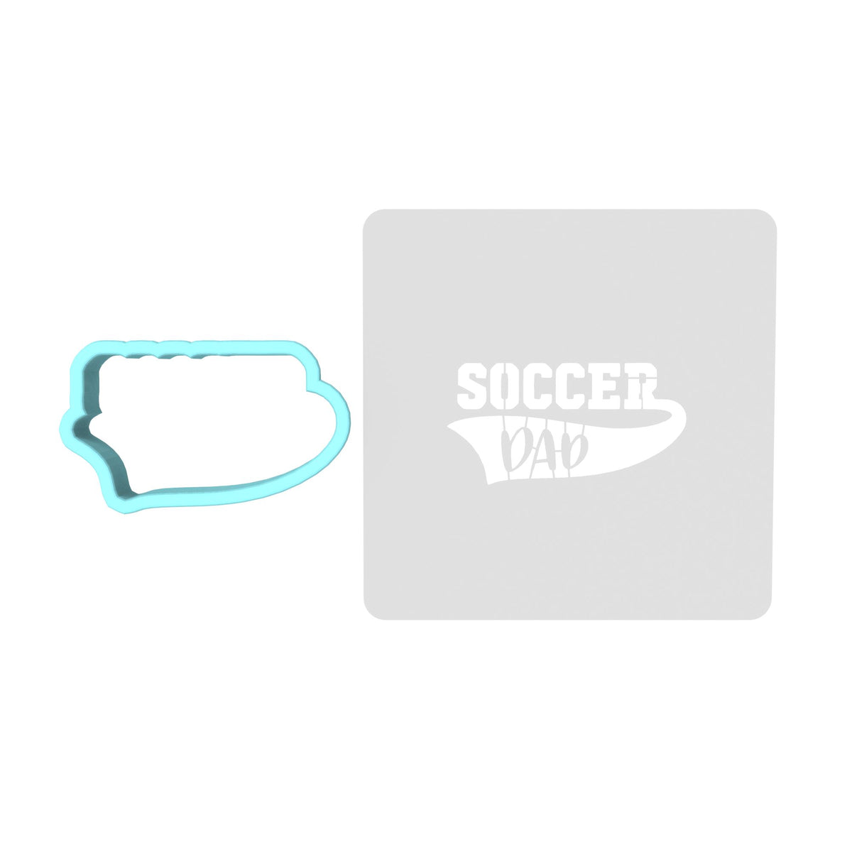 Soccer Dad Cookie Cutter | Stamp | Stencil #2 Animals & Dinosaurs Cookie Cutter Lady MINI - 2 Inches (5cm) **BUNDLE** Cutter + Stencil 
