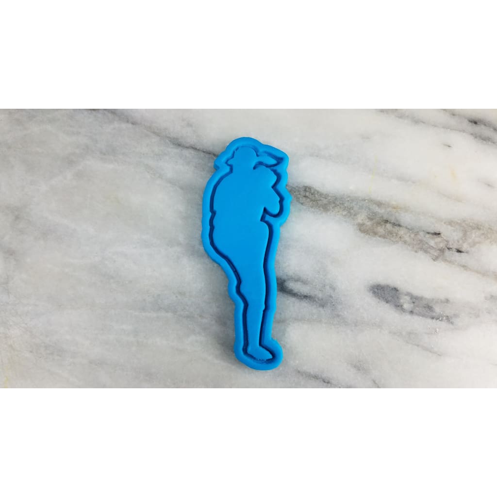 Softball Pitcher Batter Cookie Cutter  Stamp & Outline #1