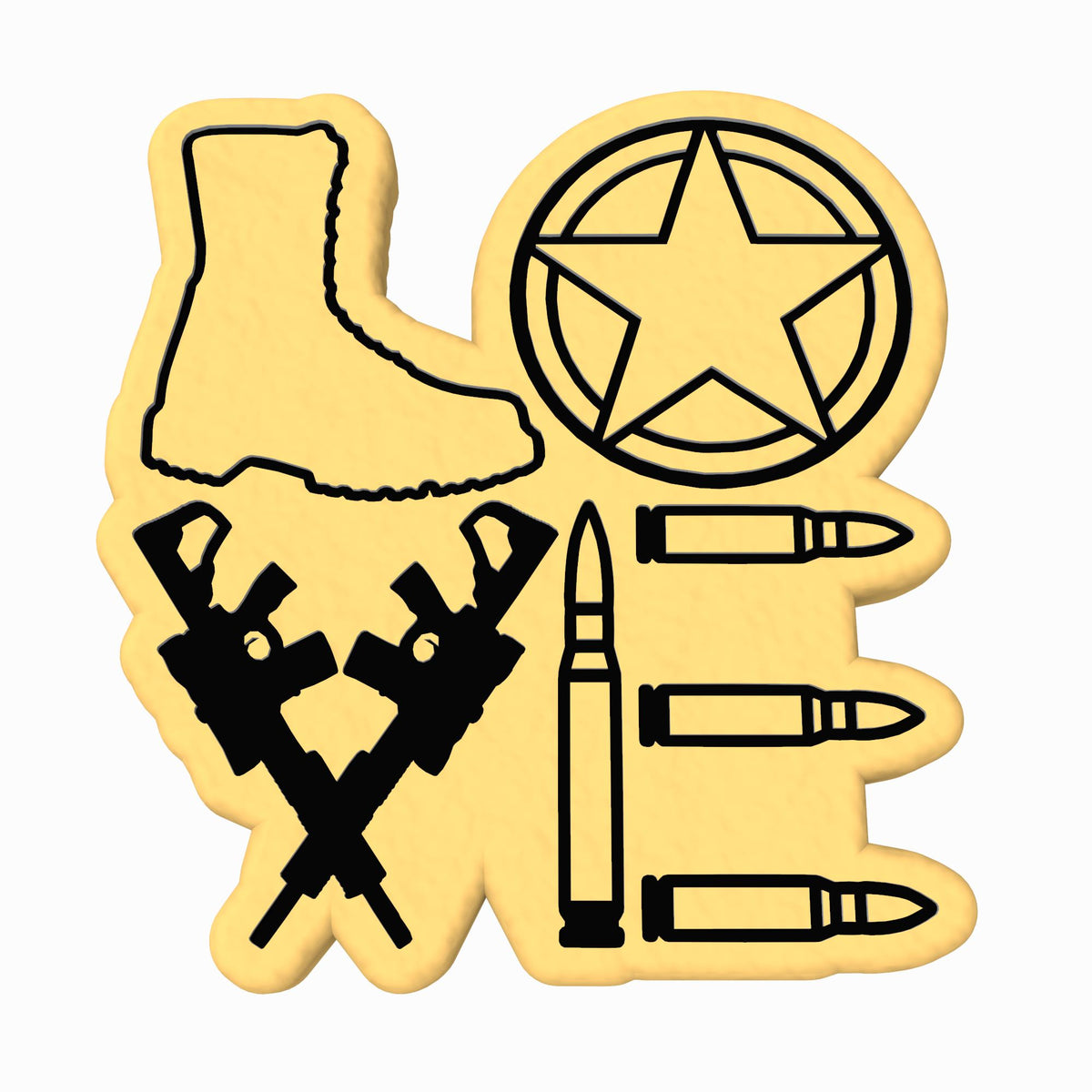 Soldier Love Cookie Cutter | Stamp | Stencil #1