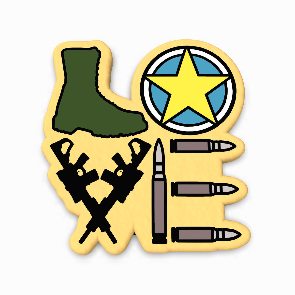 Soldier Love Cookie Cutter | Stamp | Stencil #1