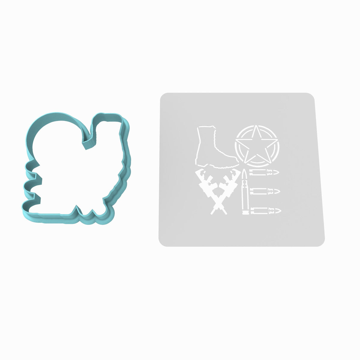 Soldier Love Cookie Cutter | Stamp | Stencil #1