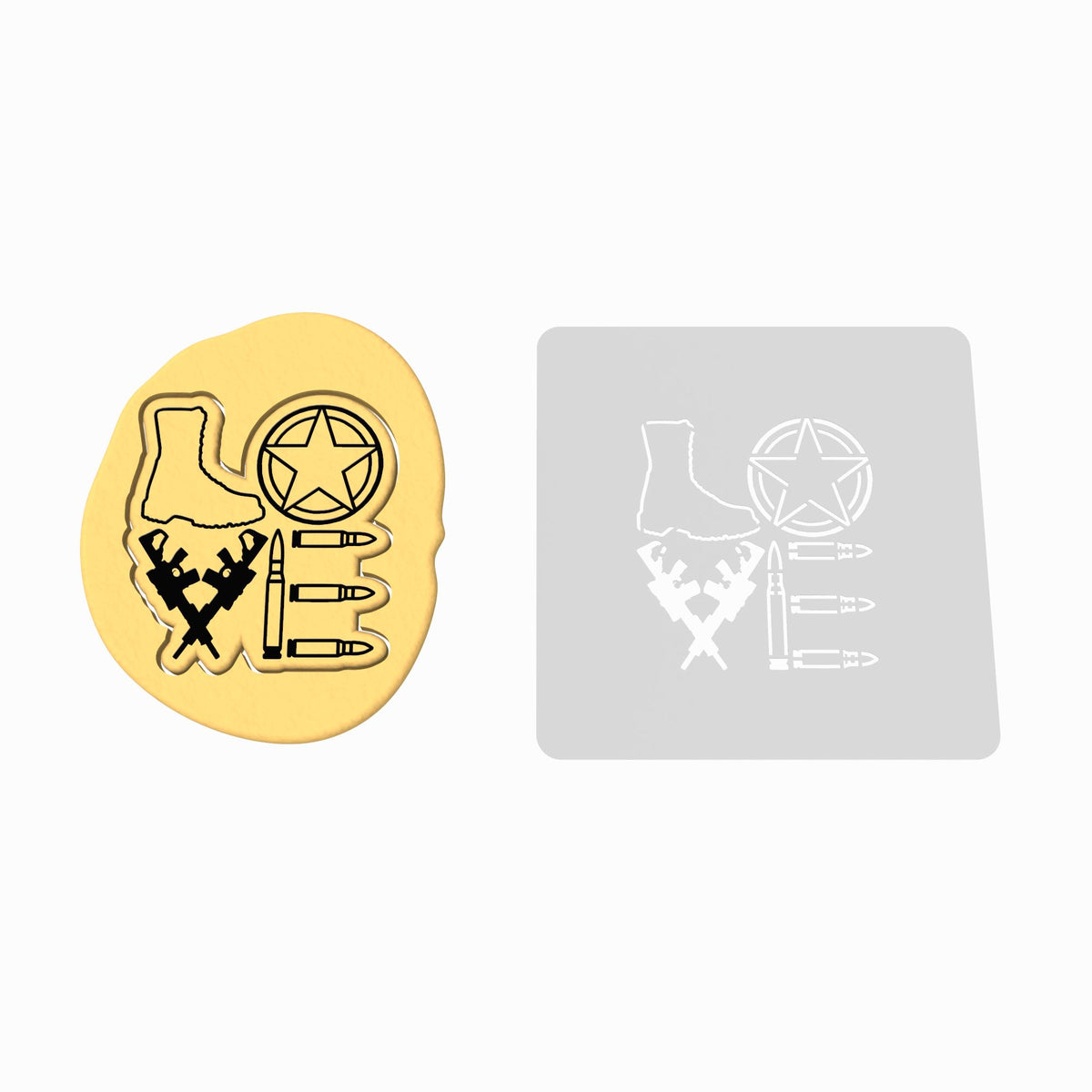 Soldier Love Cookie Cutter | Stamp | Stencil #1