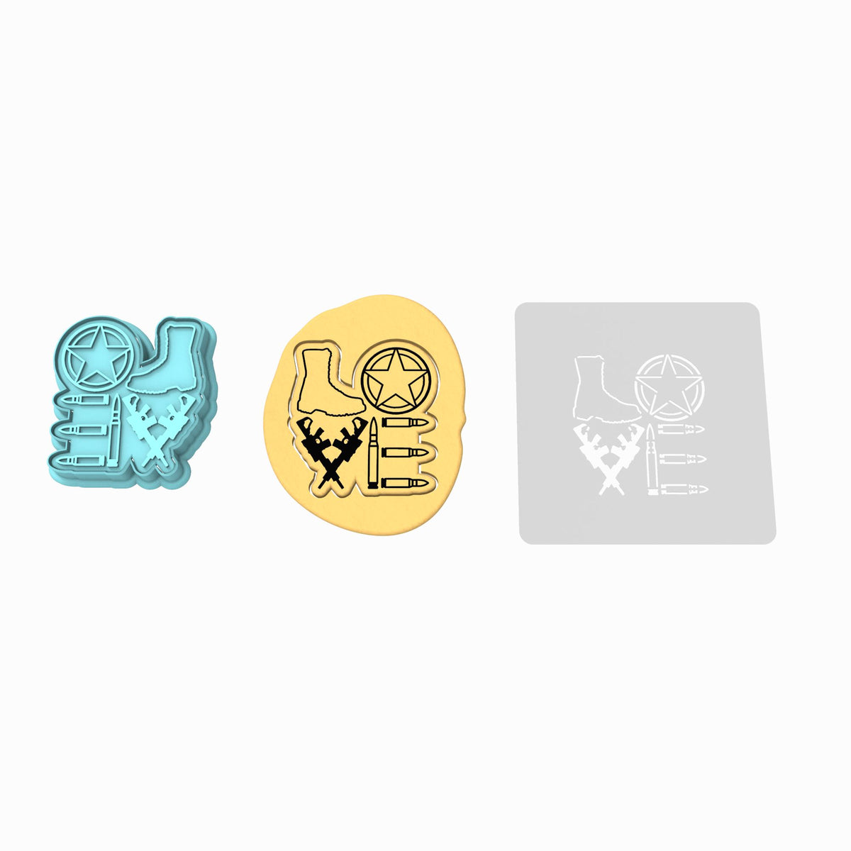 Soldier Love Cookie Cutter | Stamp | Stencil #1