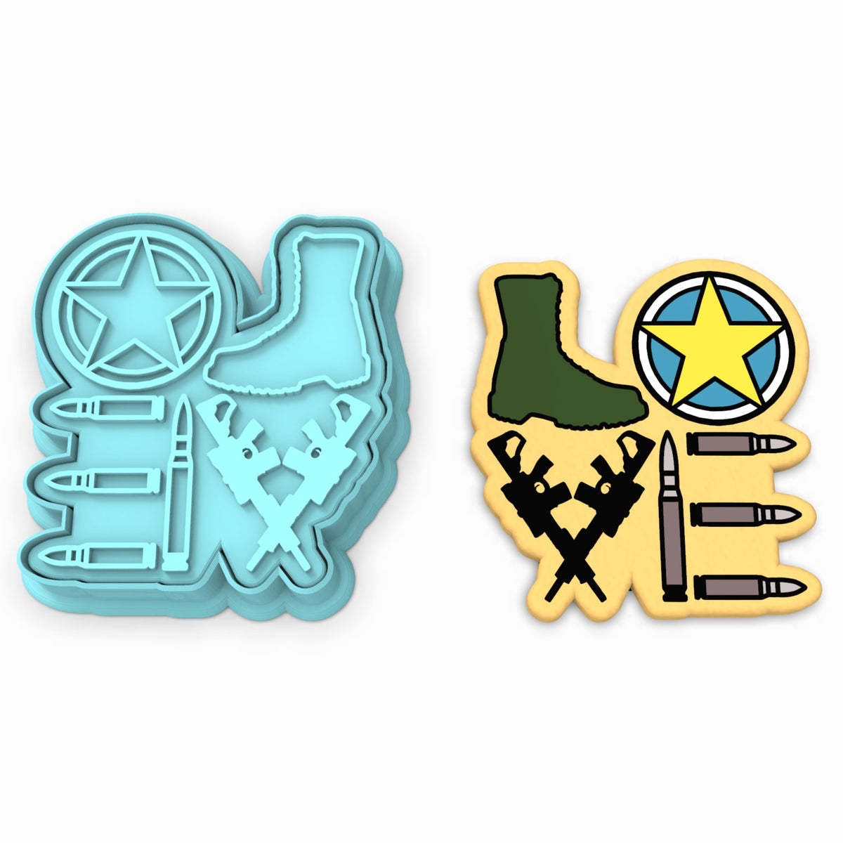 Soldier Love Cookie Cutter | Stamp | Stencil #1
