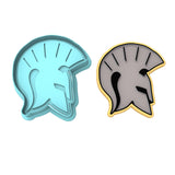 Spartan Helmet Cookie Cutter | Stamp | Stencil #1 Boys/ Army / Outdoorsman Cookie Cutter Lady 2 Inch Small Cupcake Cutter + Stamp No