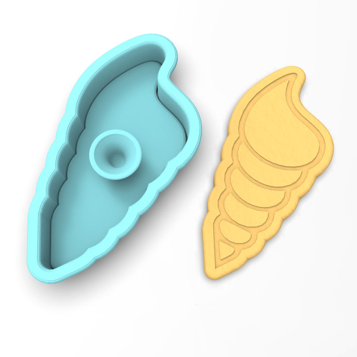 Spiral Nautilus Seashell Cookie Cutter | Stamp | Stencil #1