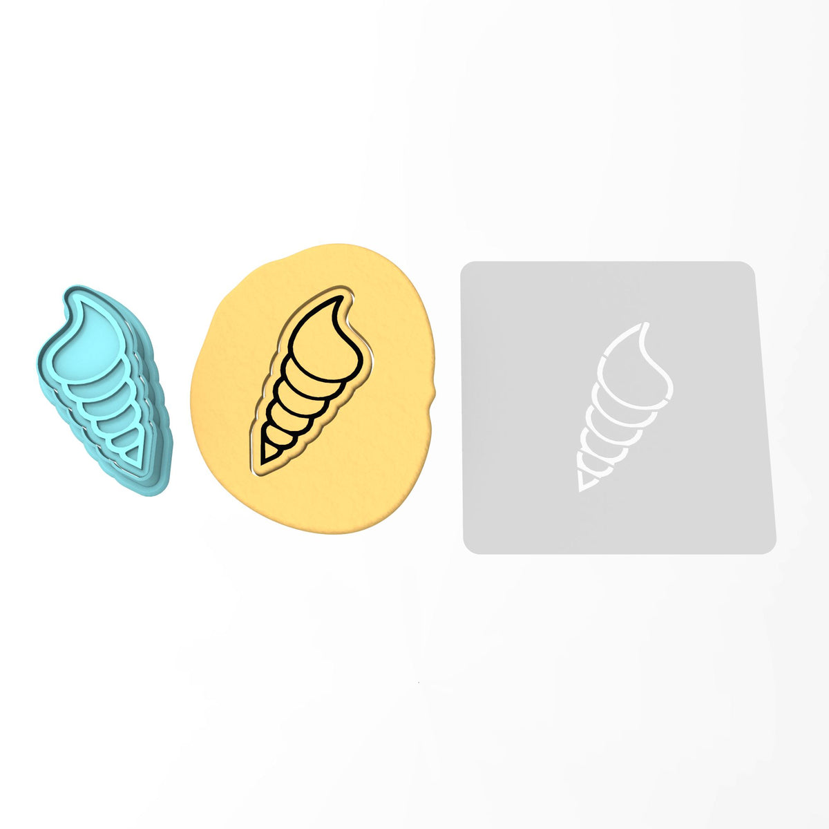 Spiral Nautilus Seashell Cookie Cutter | Stamp | Stencil #1