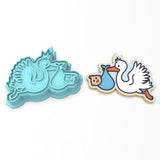 Stork & Baby Cookie Cutter | Stamp | Stencil #1