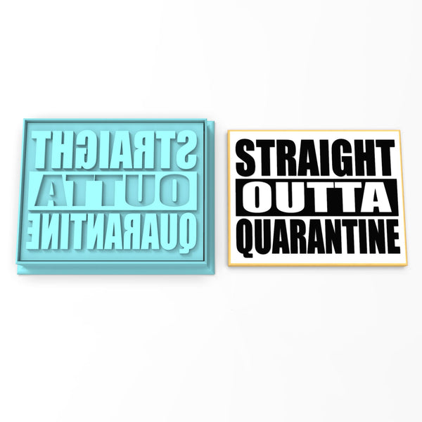 Straight Outta Quarantine Cookie Cutter | Stamp | Stencil #1 Funny / Adult Cookie Cutter Lady 2 Inch Small Cupcake Cutter + Stamp No