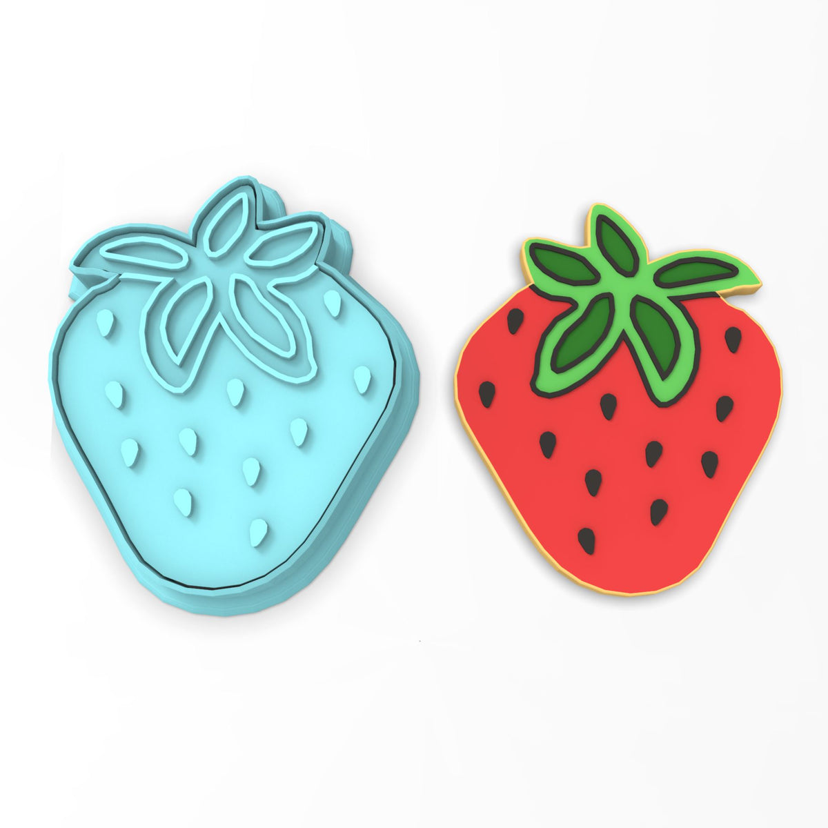Strawberry Cookie Cutter | Stamp | Stencil #1
