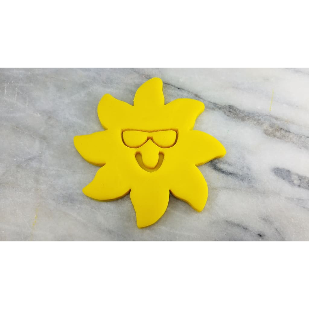 Sun Smiling Cookie Cutter  Outline & Stamp