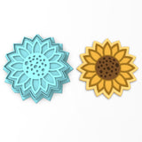 Sunflower Cookie Cutter | Stamp | Stencil #1 Easter / Spring / Flower Cookie Cutter Lady 2 Inch Small Cupcake Cutter + Stamp No