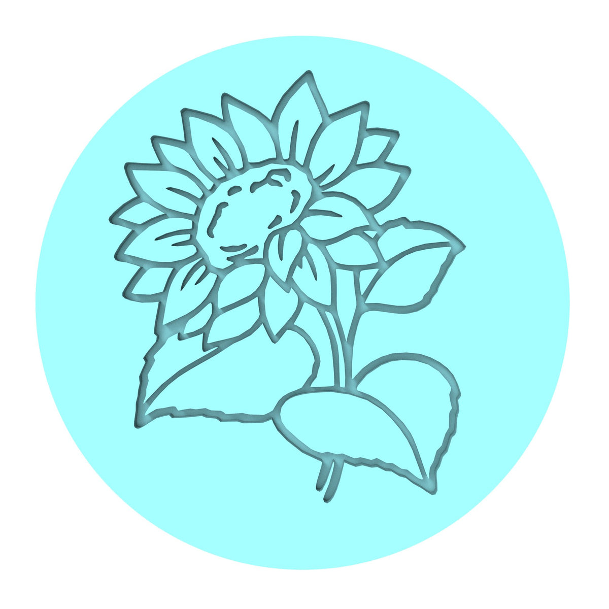 Sunflower Stem Cookie Cutter | Stamp | Stencil Animals & Dinosaurs Cookie Cutter Lady MINI - 2 Inches (5cm) Debosser ONLY 