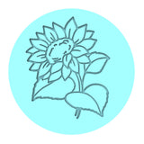 Sunflower Stem Cookie Cutter | Stamp | Stencil Animals & Dinosaurs Cookie Cutter Lady MINI - 2 Inches (5cm) Debosser ONLY 