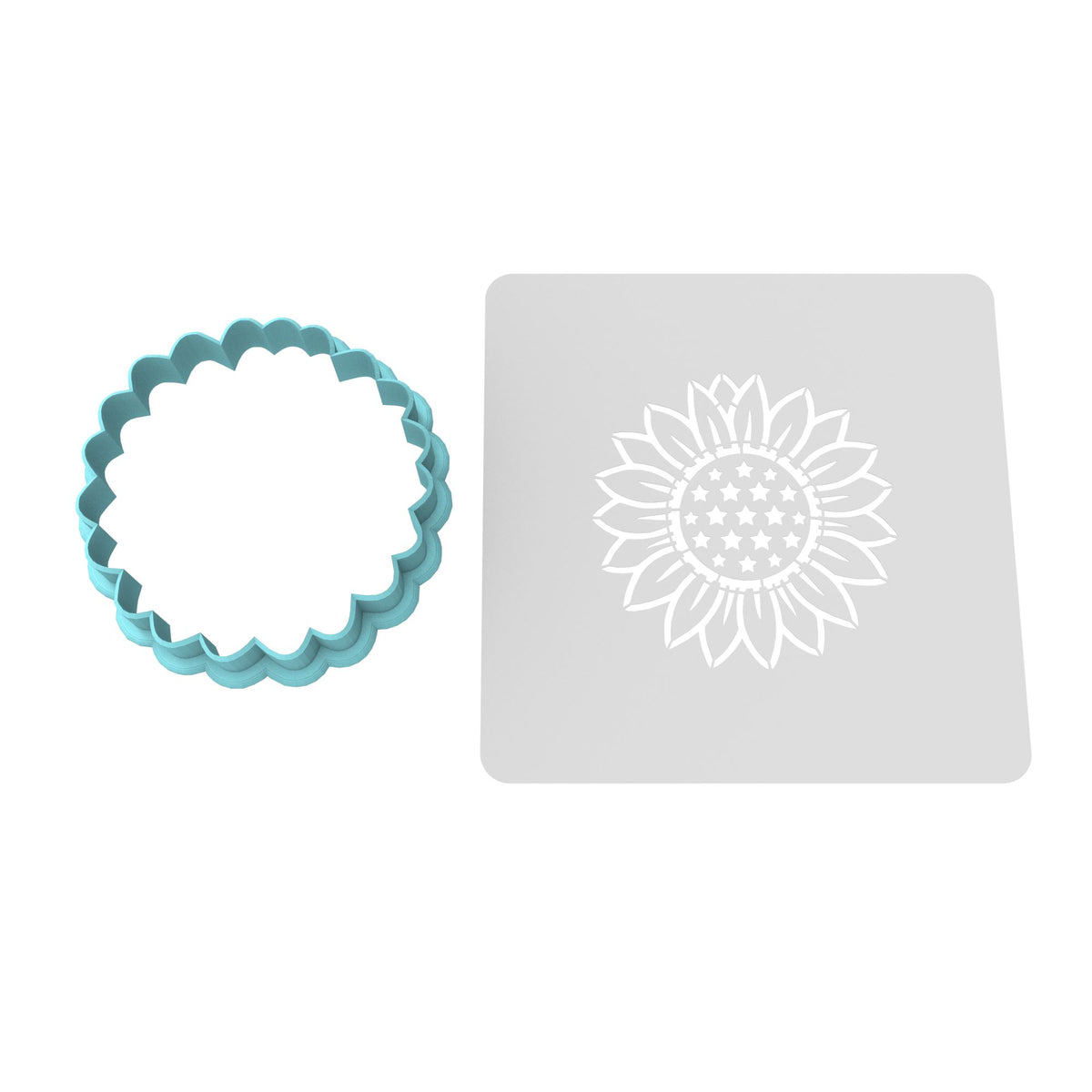Sunflower with Stars Cookie Cutter | Stamp | Stencil #1
