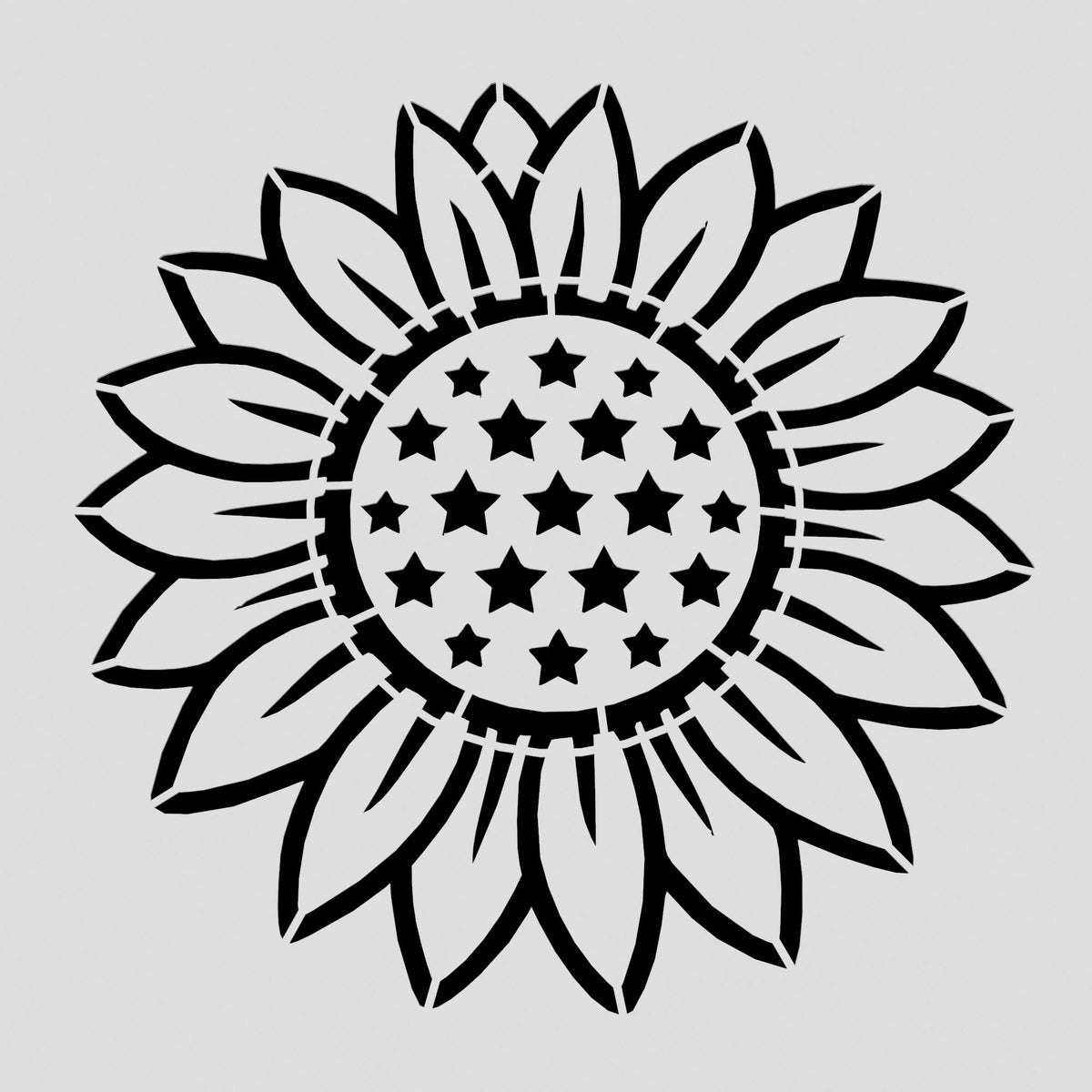 Sunflower with Stars Cookie Cutter | Stamp | Stencil #1