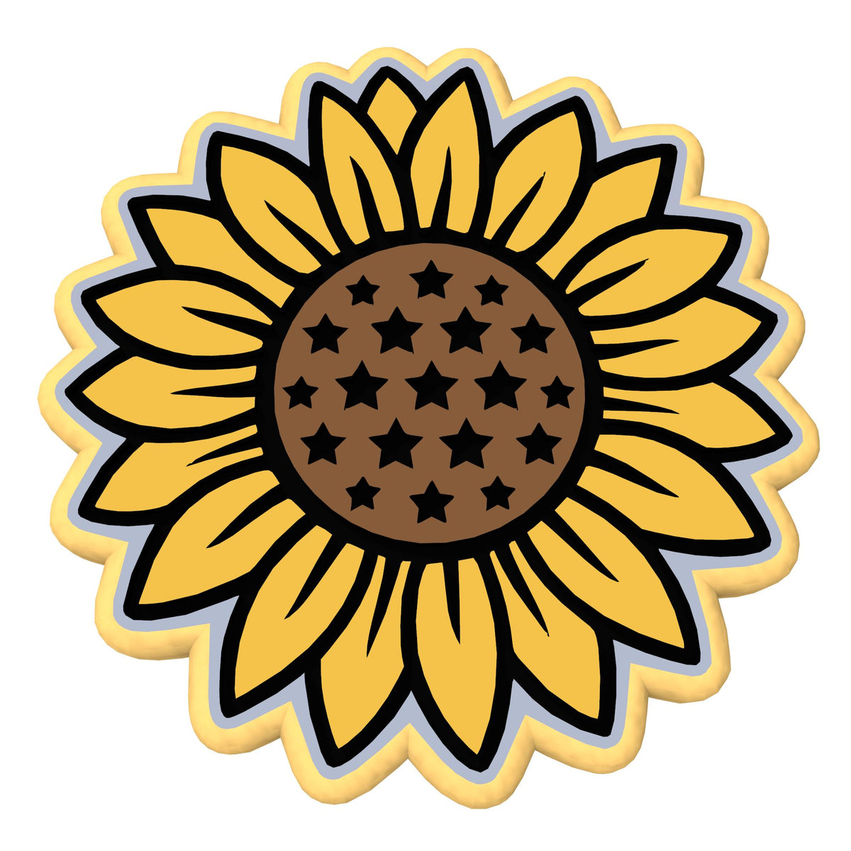 Sunflower with Stars Cookie Cutter | Stamp | Stencil #1