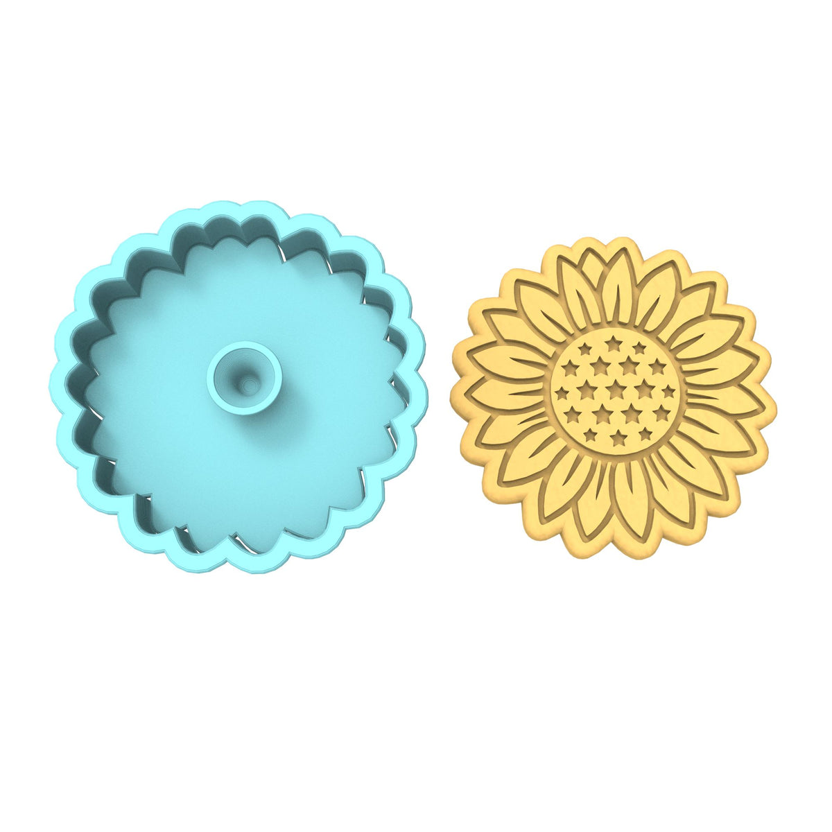 Sunflower with Stars Cookie Cutter | Stamp | Stencil #1