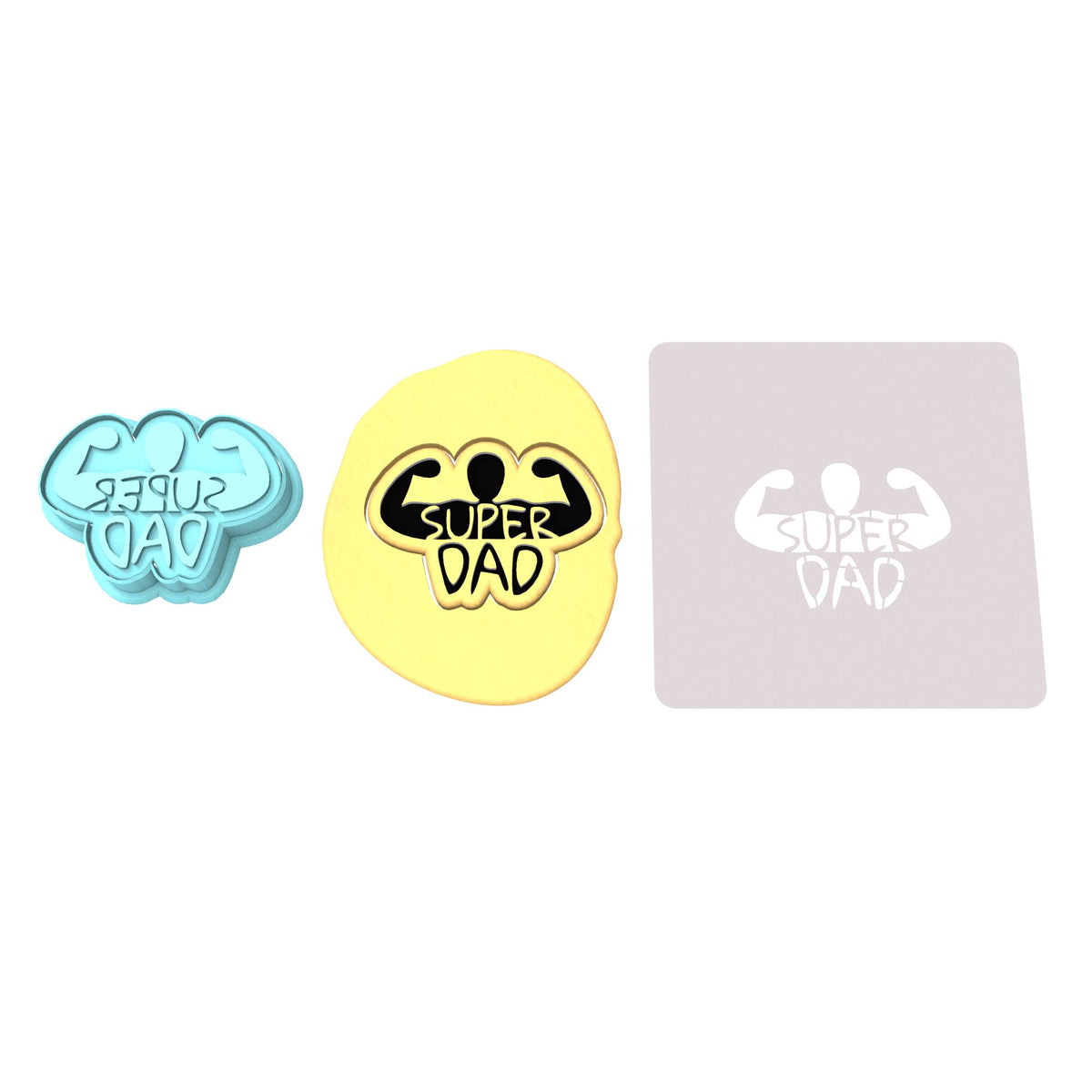 Super Dad Biceps Cookie Cutter | Stamp | Stencil #1