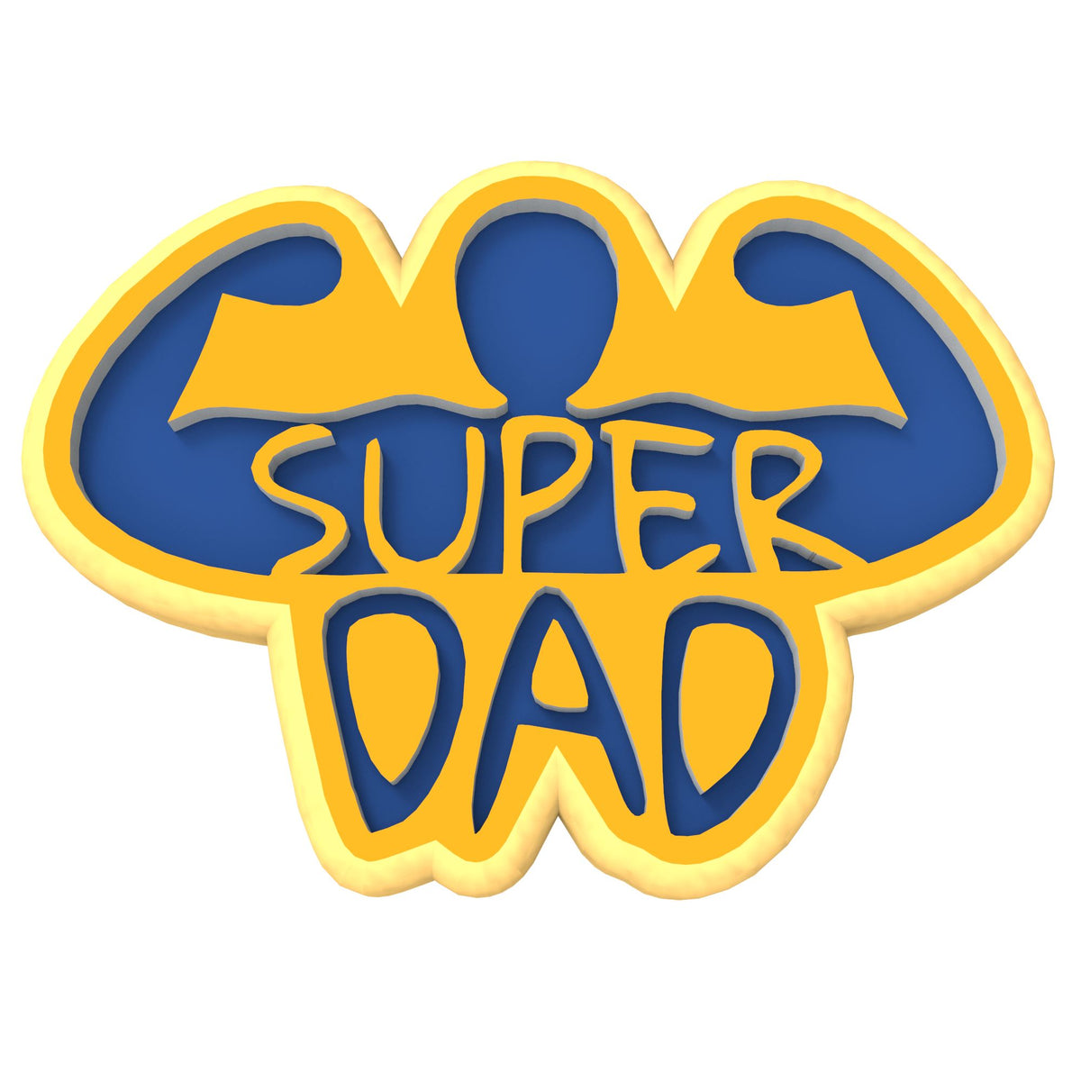 Super Dad Biceps Cookie Cutter | Stamp | Stencil #1