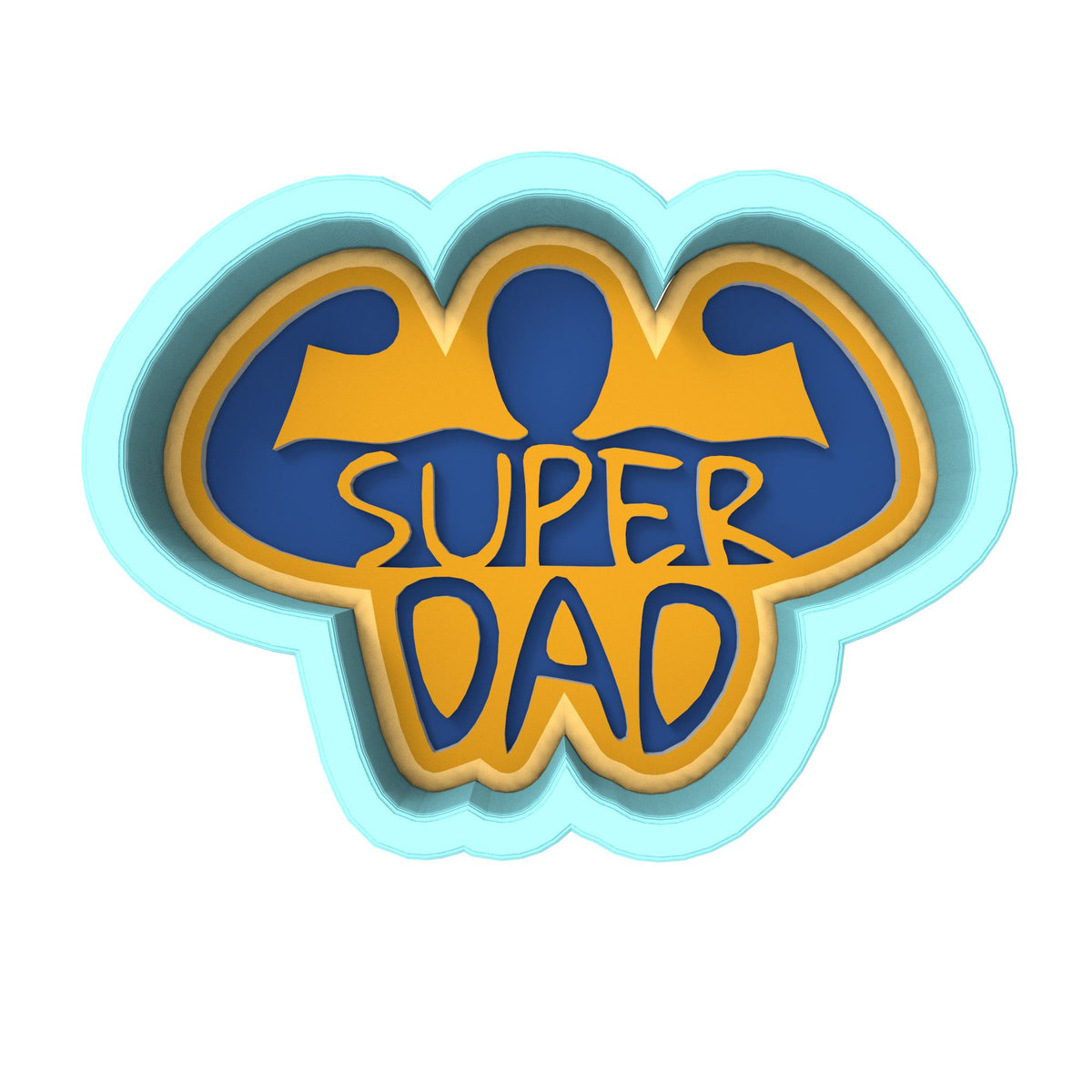 Super Dad Biceps Cookie Cutter | Stamp | Stencil #1