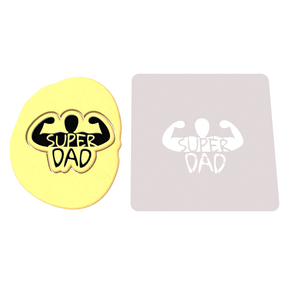 Super Dad Biceps Cookie Cutter | Stamp | Stencil #1