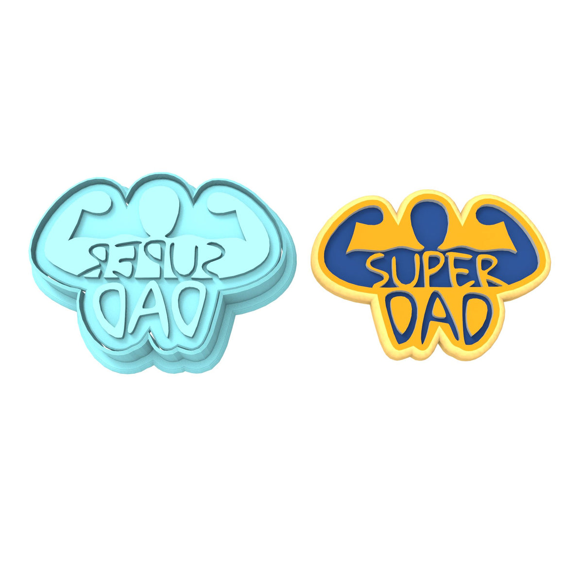 Super Dad Biceps Cookie Cutter | Stamp | Stencil #1