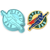 Super Dad Cape Cookie Cutter | Stamp | Stencil #1 Boys/ Army / Outdoorsman Cookie Cutter Lady 2 Inch Small Cupcake Cutter + Stamp No