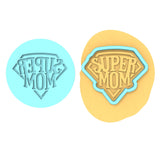 Super Mom Cookie Cutter | Stamp | Stencil Animals & Dinosaurs Cookie Cutter Lady MINI - 2 Inches (5cm) **BUNDLE** Cutter + Debosser 