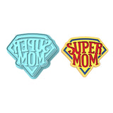 Super Mom Cookie Cutter | Stamp | Stencil Animals & Dinosaurs Cookie Cutter Lady MINI - 2 Inches (5cm) **BUNDLE** Cutter + Stamp 