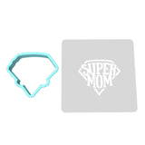 Super Mom Cookie Cutter | Stamp | Stencil Animals & Dinosaurs Cookie Cutter Lady MINI - 2 Inches (5cm) **BUNDLE** Cutter + Stencil 