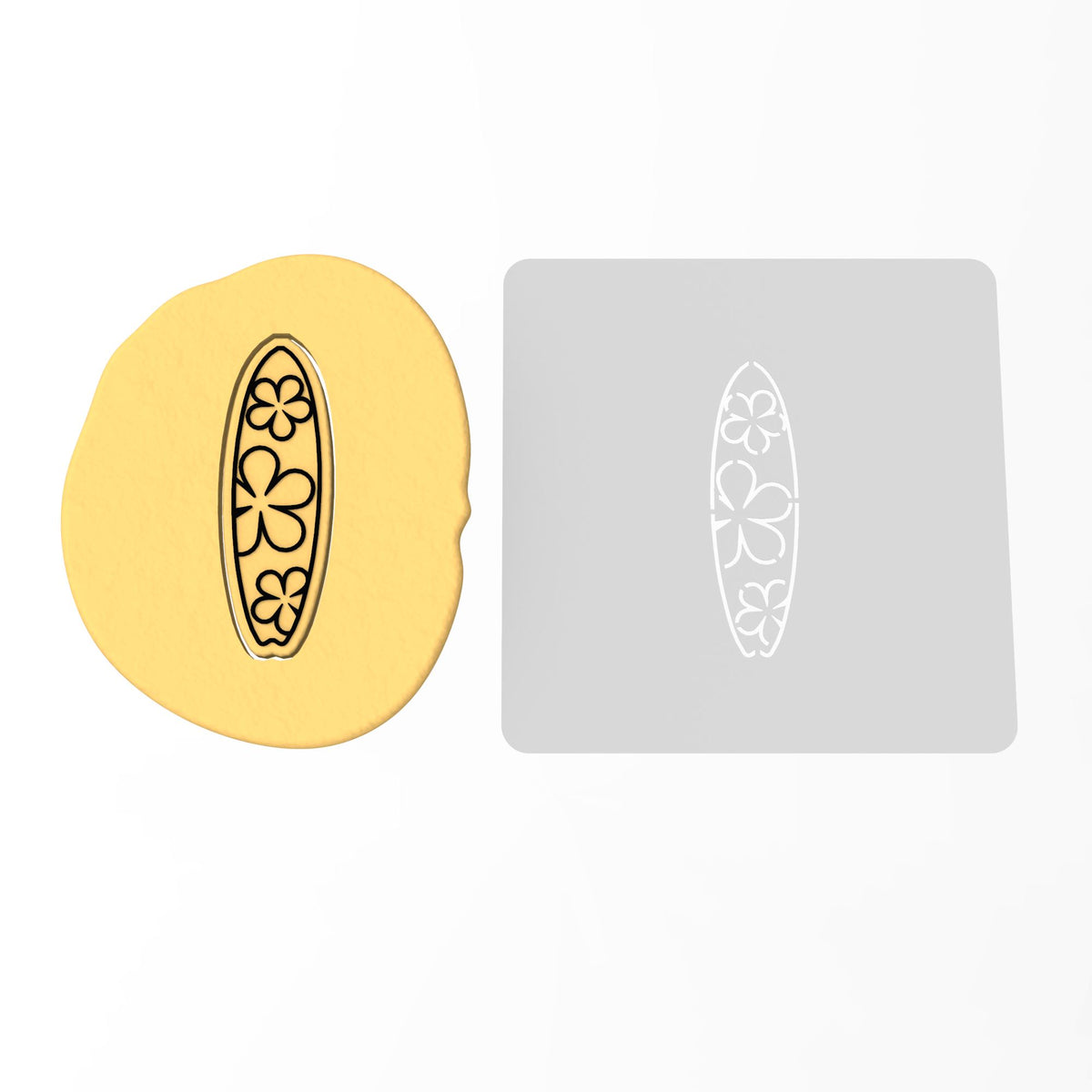 Surfboard Cookie Cutter | Stamp | Stencil #1