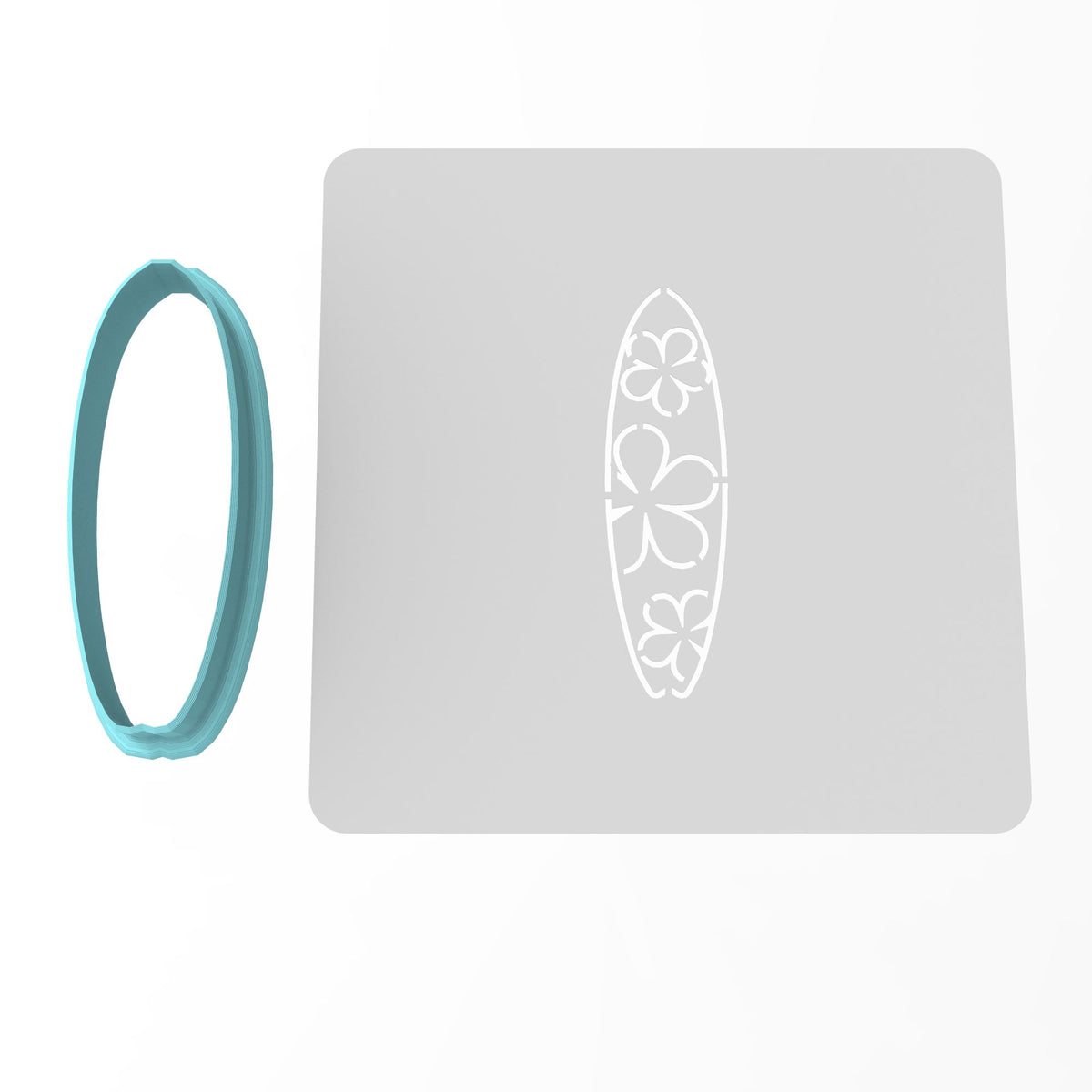 Surfboard Cookie Cutter | Stamp | Stencil #1