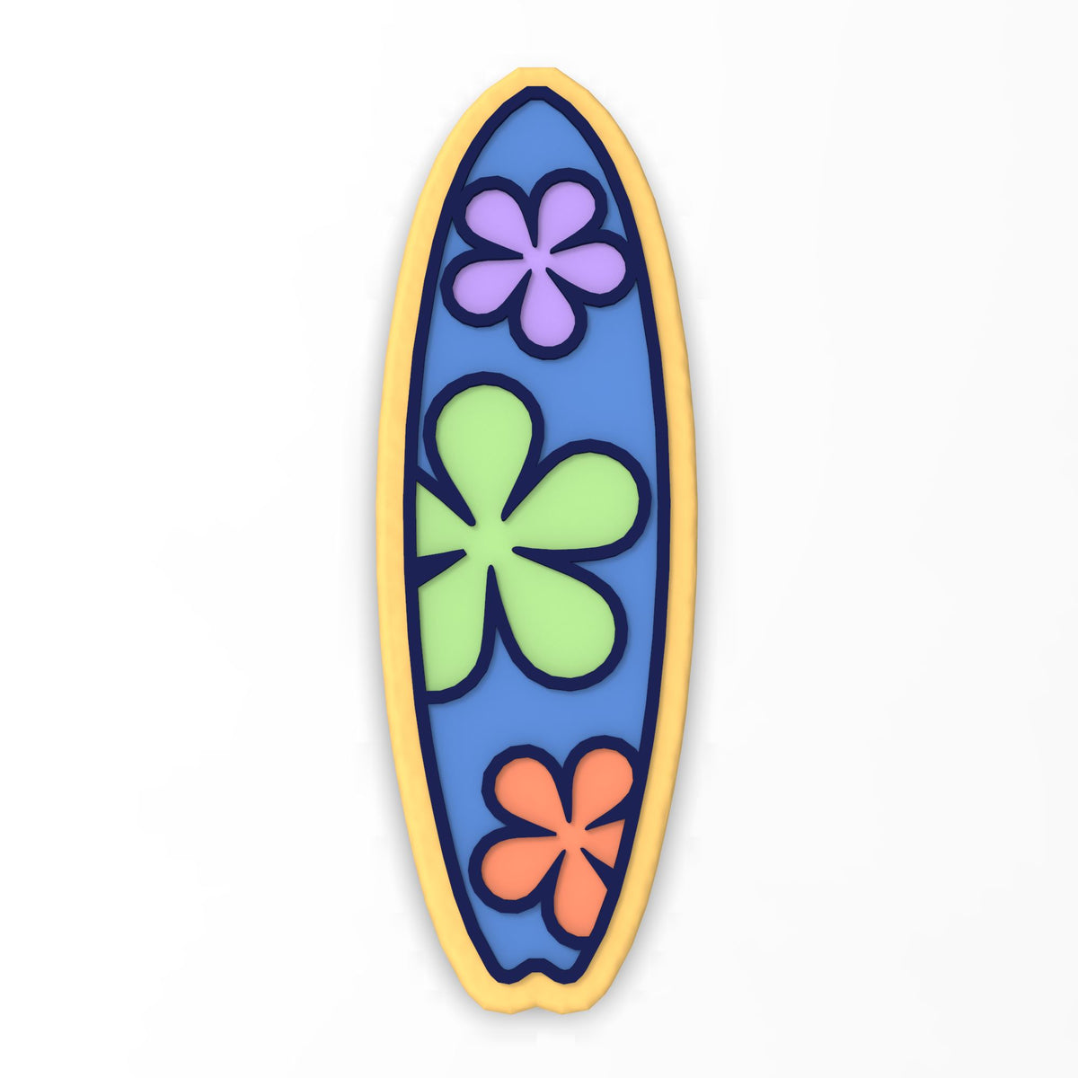Surfboard Cookie Cutter | Stamp | Stencil #1