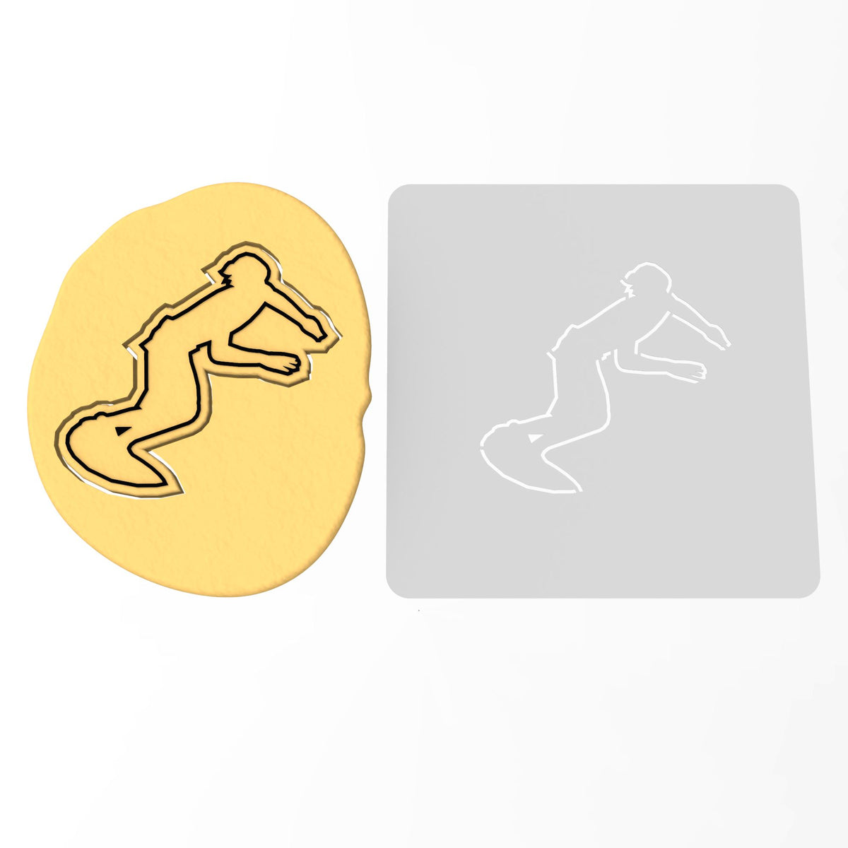 Surfer Cookie Cutter | Stamp | Stencil #1