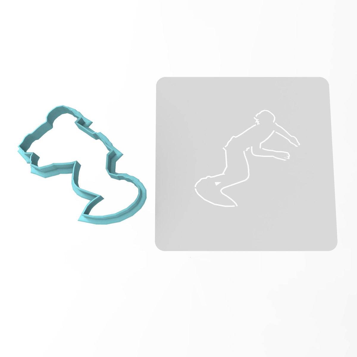 Surfer Cookie Cutter | Stamp | Stencil #1
