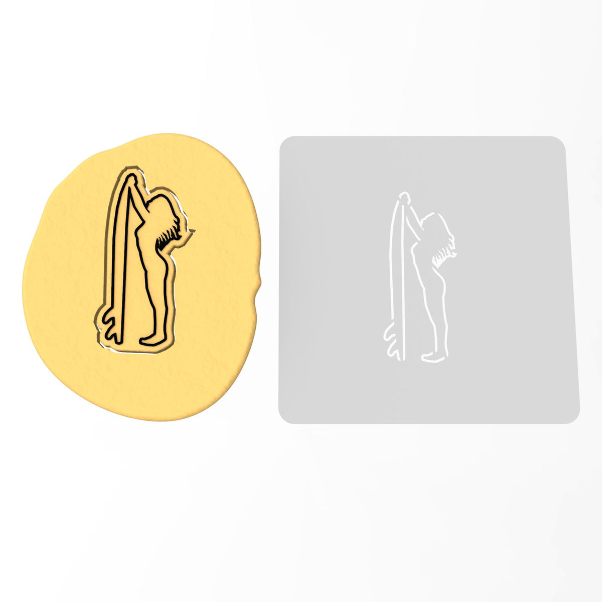 Surfer Cookie Cutter | Stamp | Stencil #2