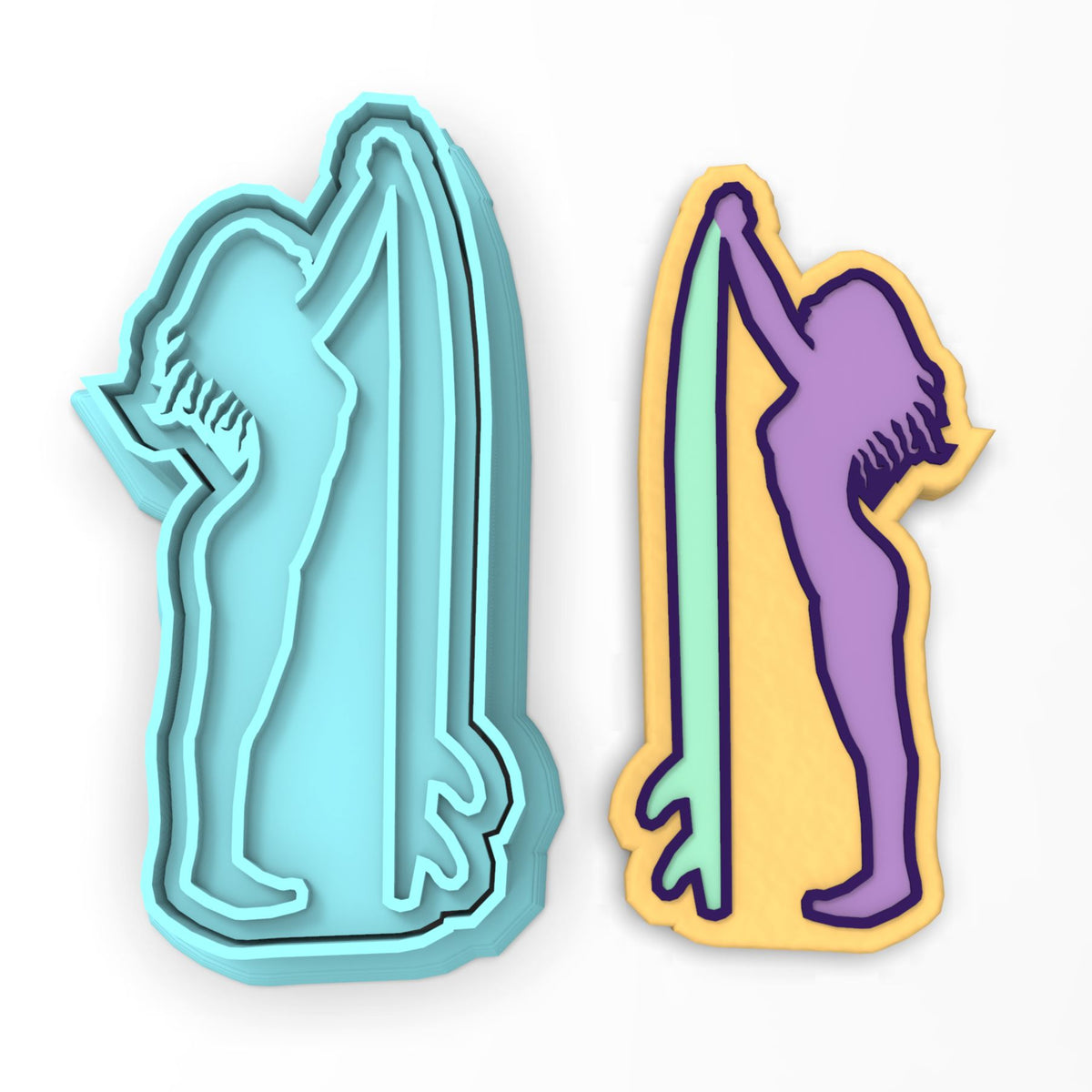 Surfer Cookie Cutter | Stamp | Stencil #2