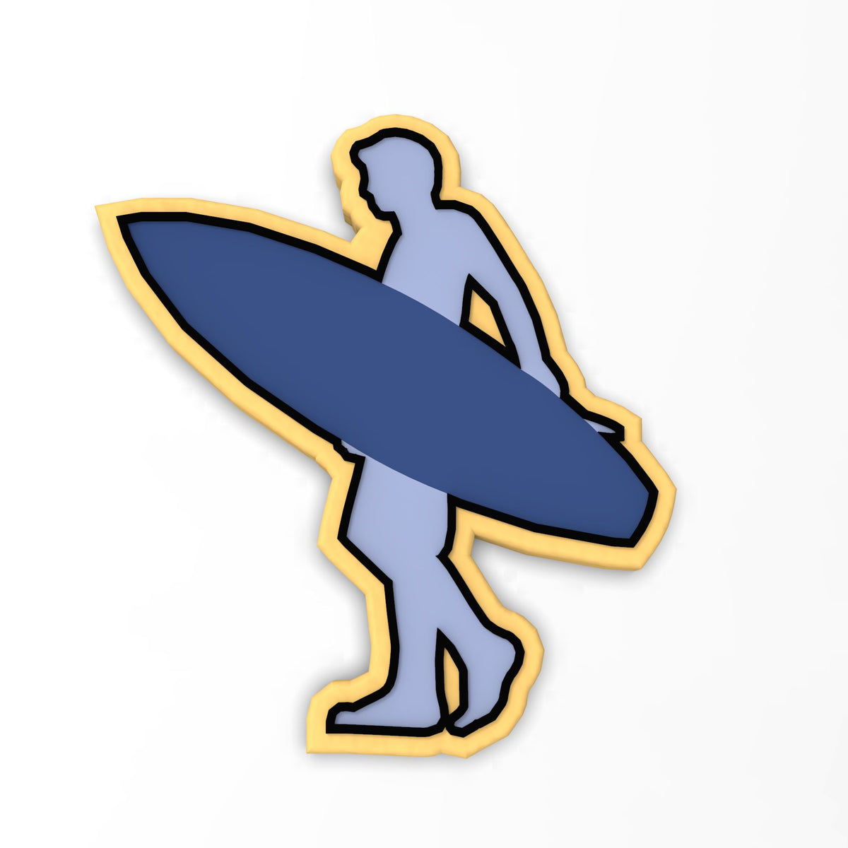 Surfer Cookie Cutter | Stamp | Stencil #3