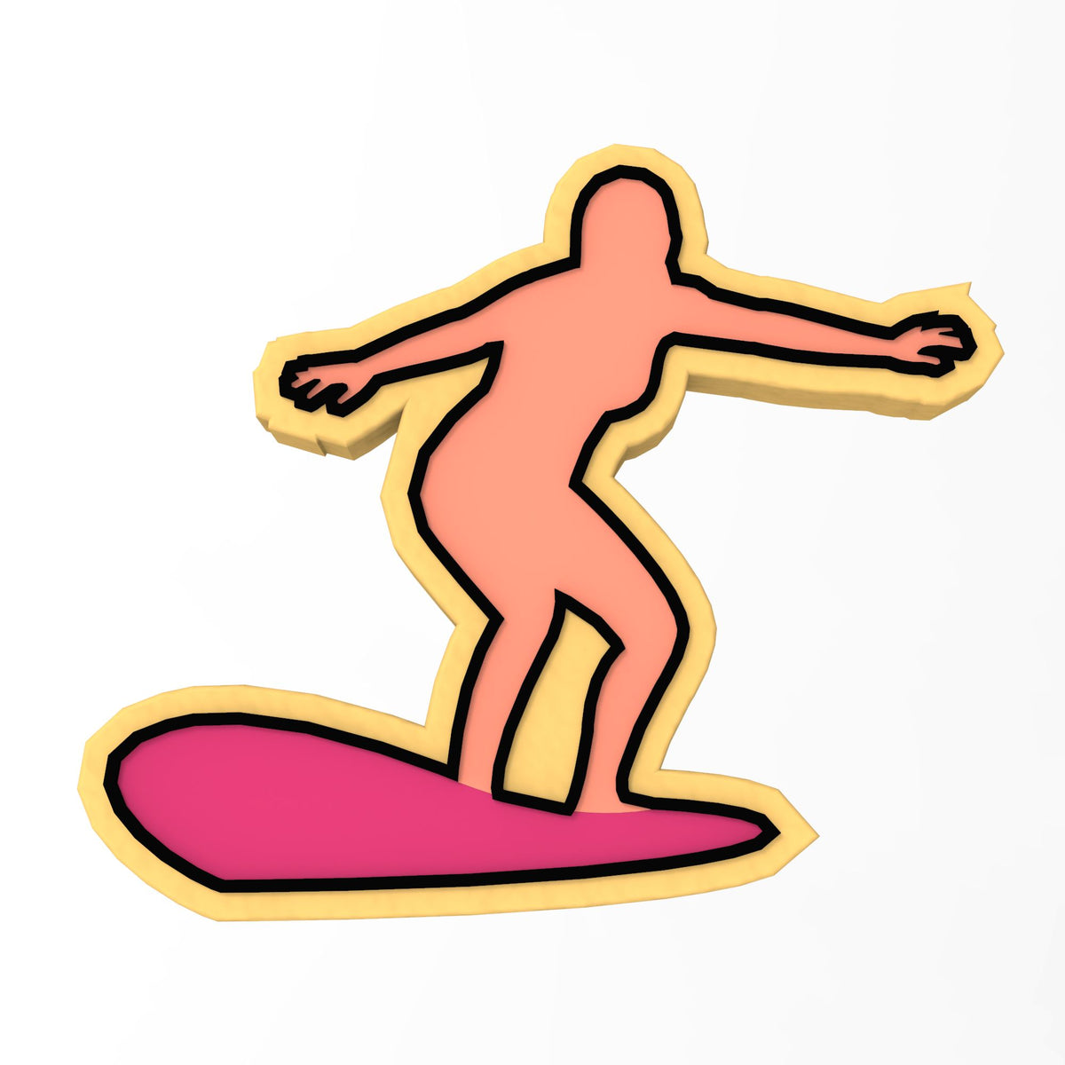Surfer Cookie Cutter | Stamp | Stencil #4