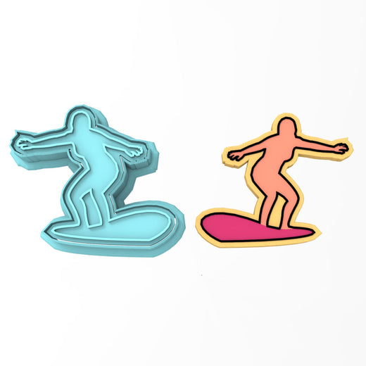 Surfer Cookie Cutter | Stamp | Stencil #4