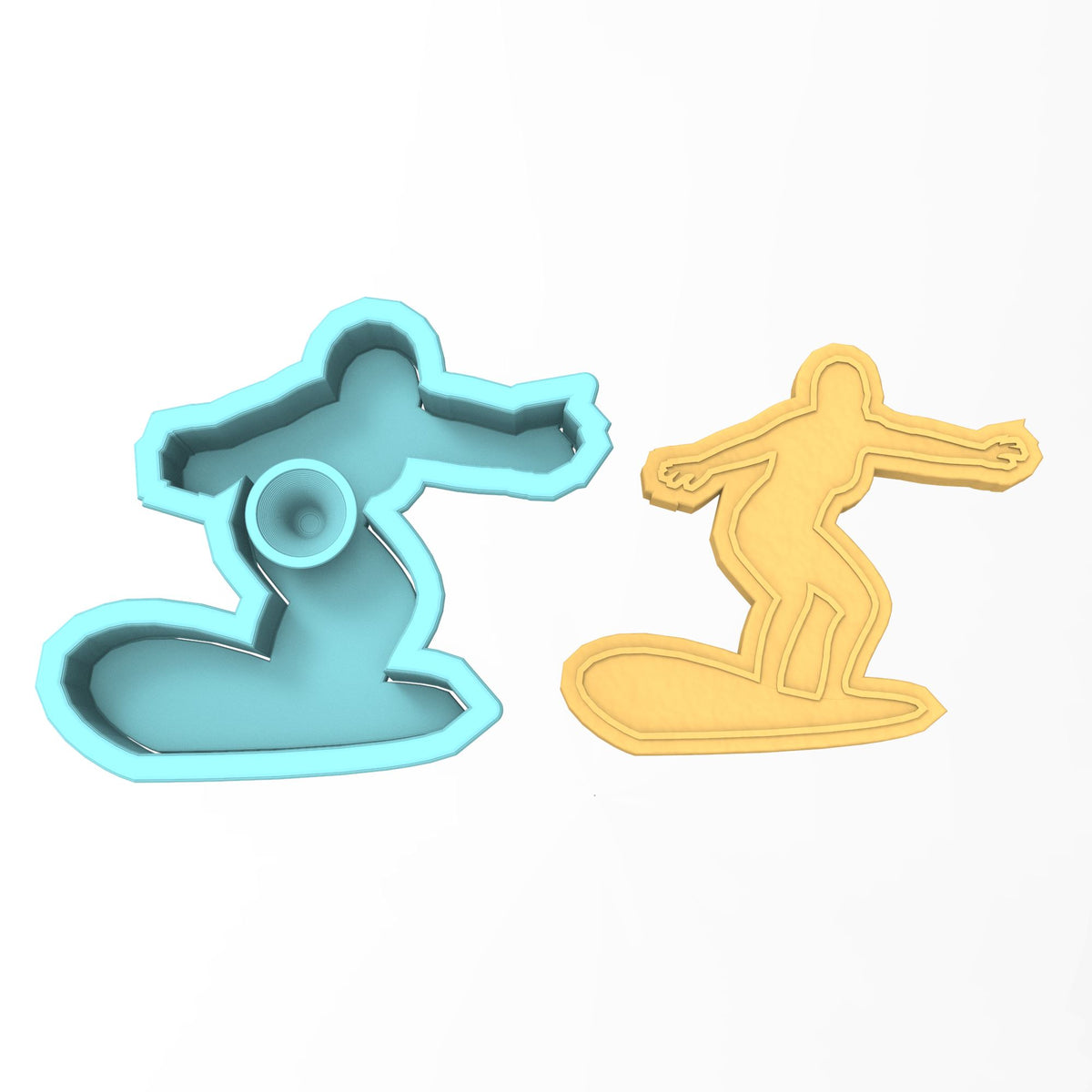Surfer Cookie Cutter | Stamp | Stencil #4